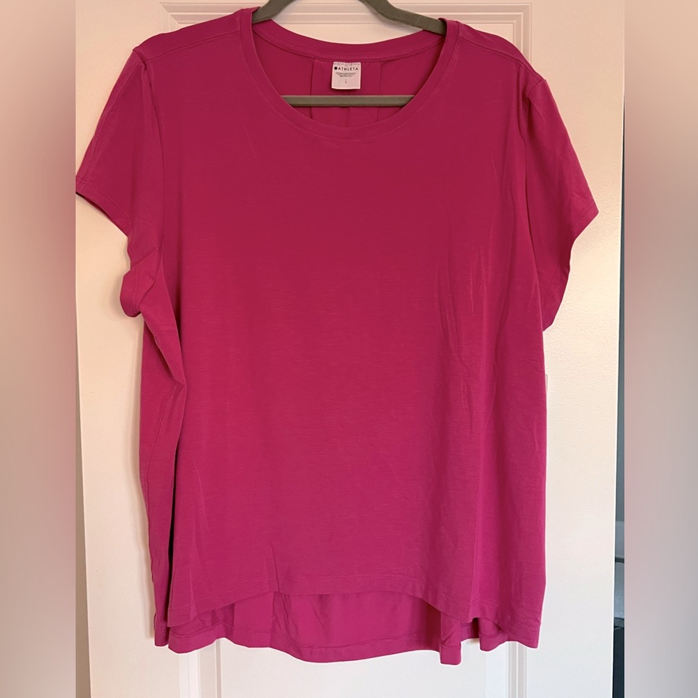 NWT Athleta With Ease Tee, Iceplant Pink, Large